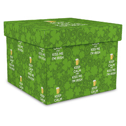 Kiss Me I'm Irish Gift Box with Lid - Canvas Wrapped - XX-Large