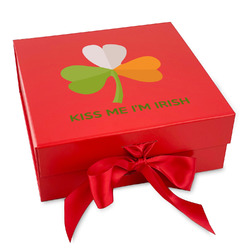 Kiss Me I'm Irish Gift Box with Magnetic Lid - Red