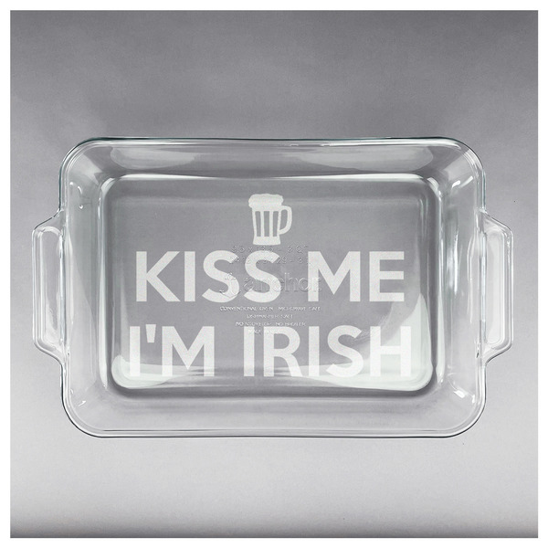 Kiss Me I'm Irish Glass Baking Dish - APPROVAL (13x9)