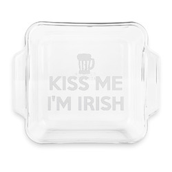 Kiss Me I'm Irish Glass Cake Dish with Truefit Lid - 8in x 8in