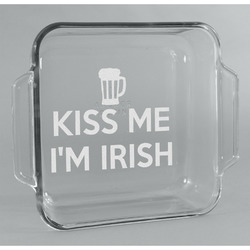 Kiss Me I'm Irish Glass Cake Dish - 8in x 8in
