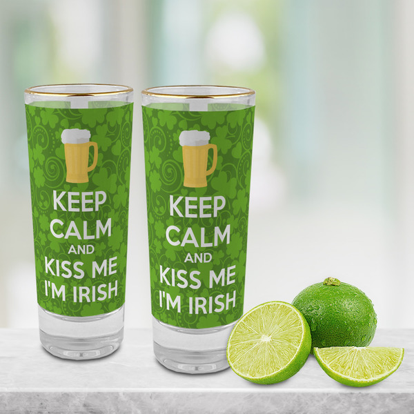 Kiss Me I'm Irish Glass Shot Glass - 2 oz - LIFESTYLE