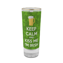 Kiss Me I'm Irish 2 oz Shot Glass -  Glass with Gold Rim - Set of 4