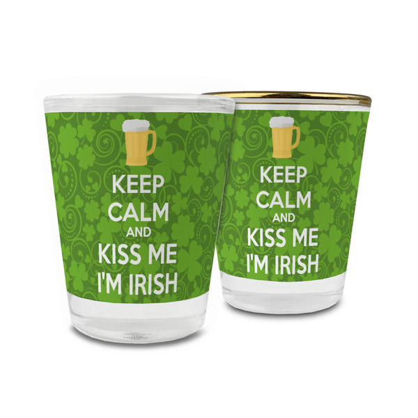 Custom Kiss Me I'm Irish Glass Shot Glass - 1.5 oz