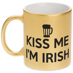 Kiss Me I'm Irish Metallic Gold Mug