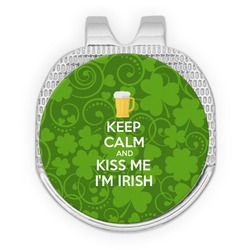 Kiss Me I'm Irish Golf Ball Marker - Hat Clip - Silver