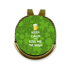 Kiss Me I'm Irish Golf Ball Marker - Hat Clip - Gold