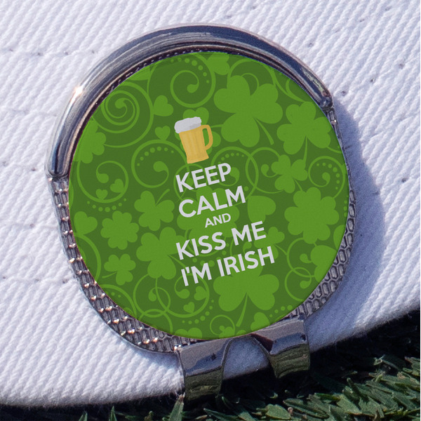 Custom Kiss Me I'm Irish Golf Ball Marker - Hat Clip