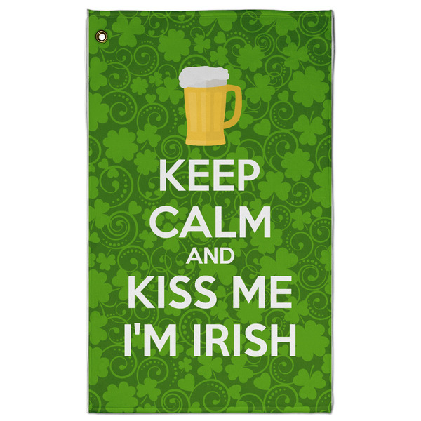Custom Kiss Me I'm Irish Golf Towel - Poly-Cotton Blend - Large