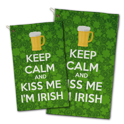Kiss Me I'm Irish Golf Towel - Poly-Cotton Blend