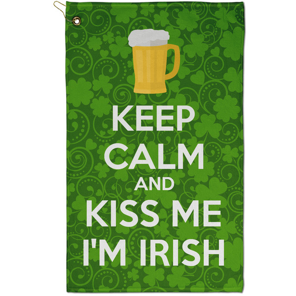 Custom Kiss Me I'm Irish Golf Towel - Poly-Cotton Blend - Small