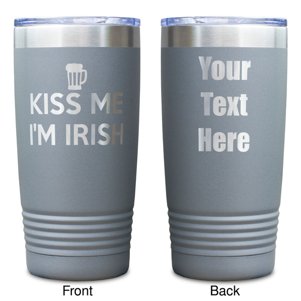 Kiss Me I'm Irish Gray Polar Camel Tumbler - 20oz - Double Sided - Approval