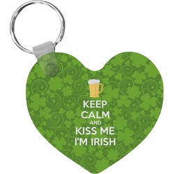 Kiss Me I'm Irish Heart Plastic Keychain
