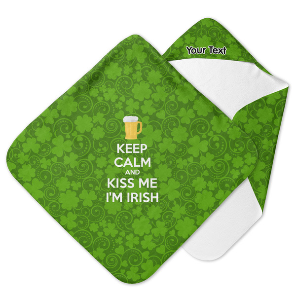 Custom Kiss Me I'm Irish Hooded Baby Towel (Personalized)