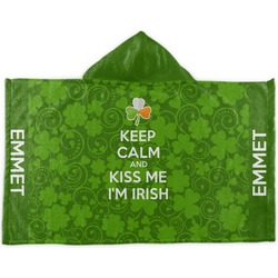 Kiss Me I'm Irish Kids Hooded Towel (Personalized)