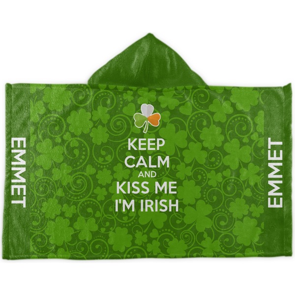 Custom Kiss Me I'm Irish Kids Hooded Towel (Personalized)