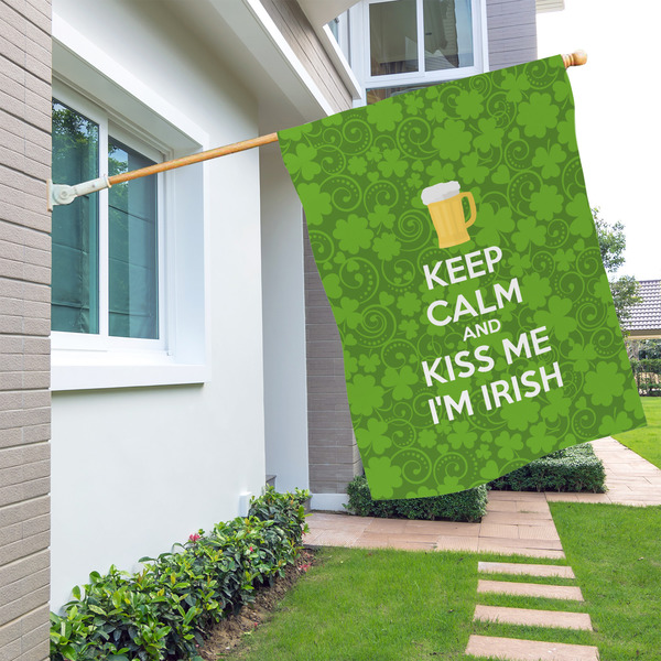 Kiss Me I'm Irish House Flags - Single Sided - LIFESTYLE