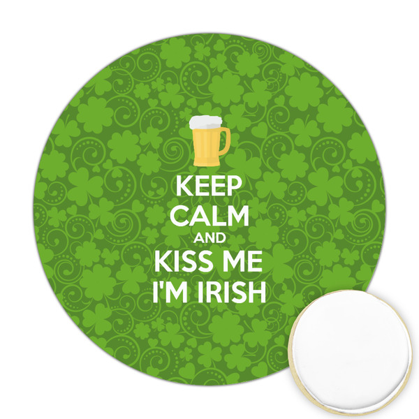 Custom Kiss Me I'm Irish Printed Cookie Topper - Round