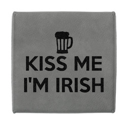 Kiss Me I'm Irish Jewelry Gift Box - Engraved Leather Lid
