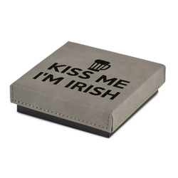 Kiss Me I'm Irish Jewelry Gift Box - Engraved Leather Lid