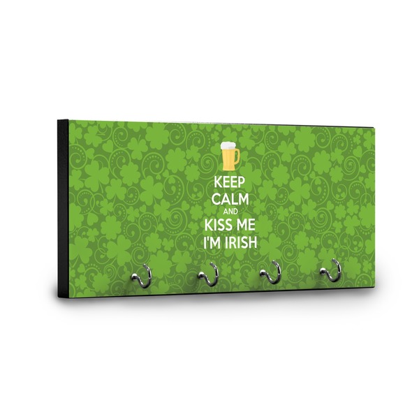 Kiss Me I'm Irish Key Hanger - Front View with Hooks