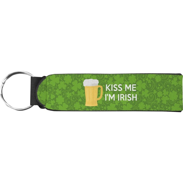 Custom Kiss Me I'm Irish Neoprene Keychain Fob (Personalized)
