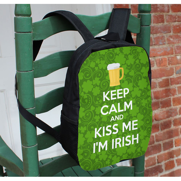 Kiss Me I'm Irish Kids Backpack - In Context