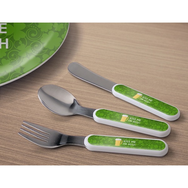 Kiss Me I'm Irish Kids Flatware w/ Plate