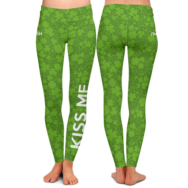 Kiss Me I'm Irish Ladies Leggings - Front and Back