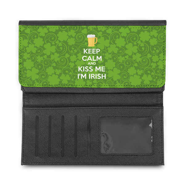 Kiss Me I'm Irish Ladies Wallet - Half Way Open