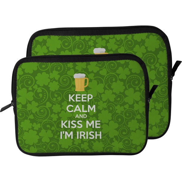 Kiss Me I'm Irish Laptop Sleeve (Size Comparison)