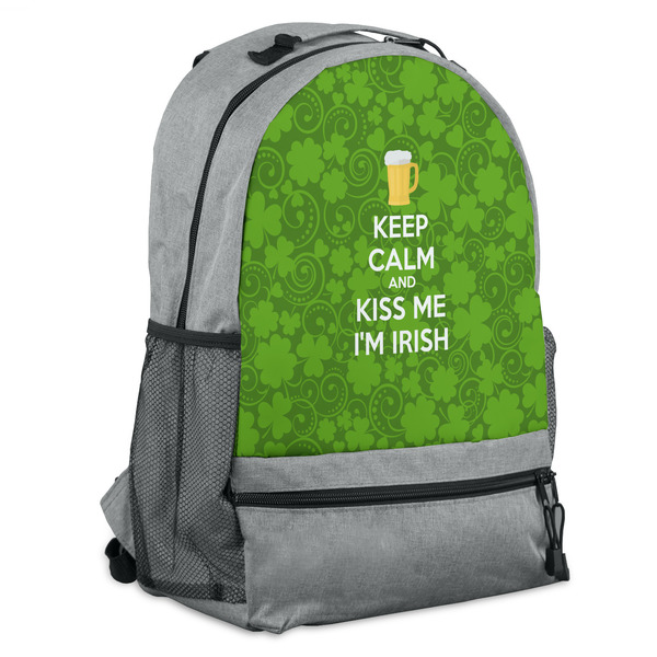 Custom Kiss Me I'm Irish Backpack - Grey