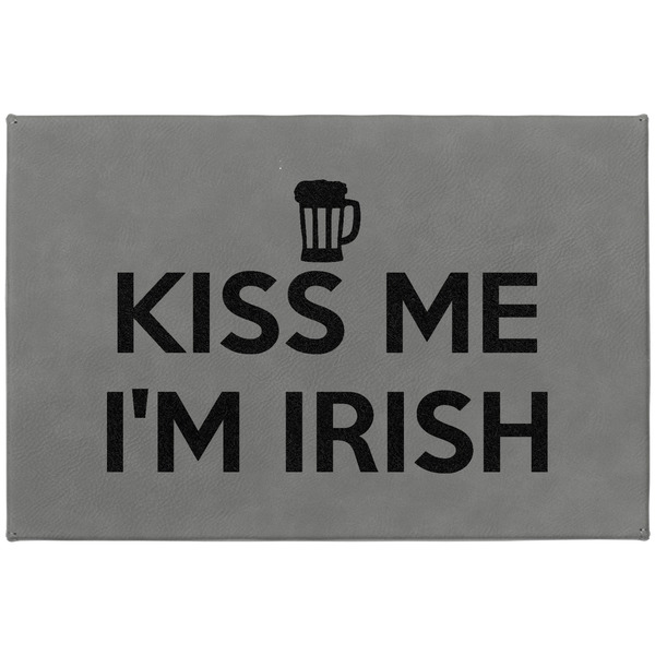 Kiss Me I'm Irish Large Engraved Gift Box with Leather Lid - Approval