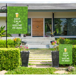 Kiss Me I'm Irish Large Garden Flag - Double Sided