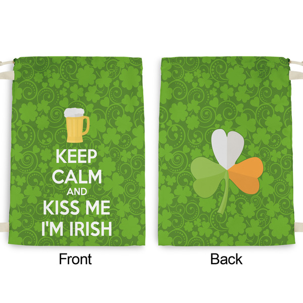 Kiss Me I'm Irish Large Laundry Bag - Front & Back View