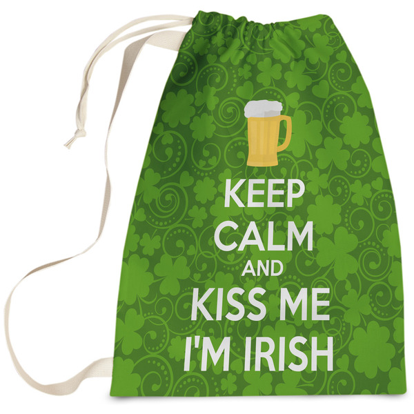 Custom Kiss Me I'm Irish Laundry Bag - Large