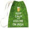 Kiss Me I'm Irish Large Laundry Bag - Front View