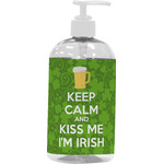Kiss Me I'm Irish Plastic Soap / Lotion Dispenser (16 oz - Large - White)