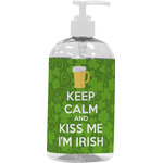 Kiss Me I'm Irish Plastic Soap / Lotion Dispenser (16 oz - Large - White)