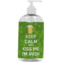 Kiss Me I'm Irish Plastic Soap / Lotion Dispenser (16 oz - Large - White)