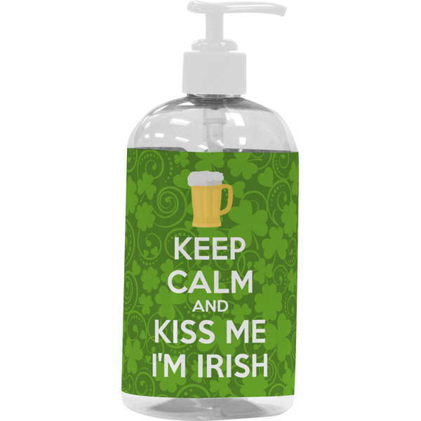 Custom Kiss Me I'm Irish Plastic Soap / Lotion Dispenser (16 oz - Large - White)
