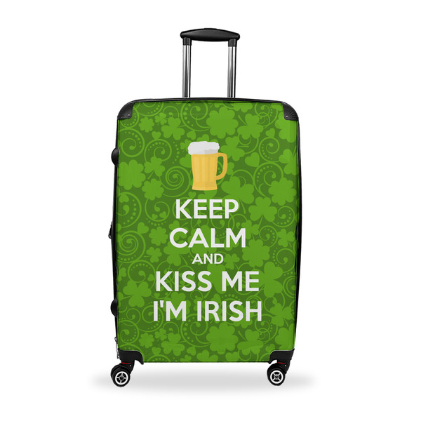 Custom Kiss Me I'm Irish Suitcase - 28" Large - Checked