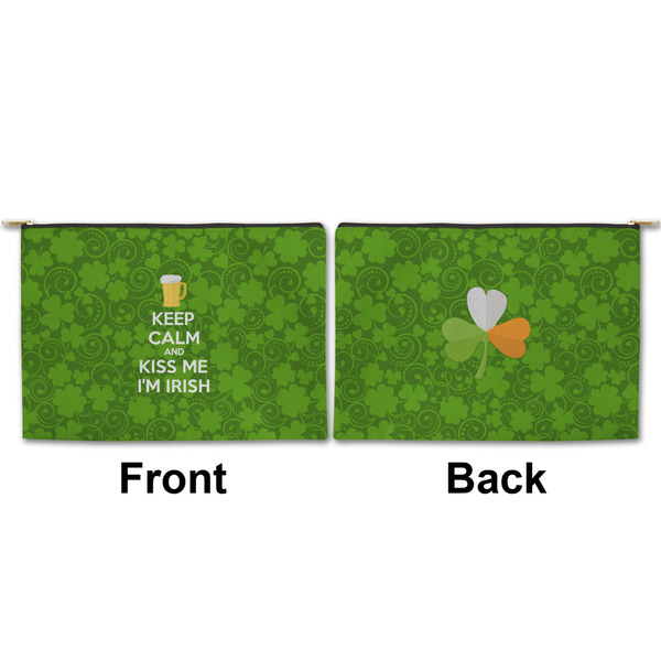 Kiss Me I'm Irish Large Zipper Pouch Approval (Front and Back)