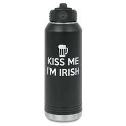 Kiss Me I'm Irish Water Bottle - Laser Engraved - Front