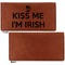 Kiss Me I'm Irish Leather Checkbook Holder Front and Back Single Sided - Apvl
