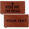 Kiss Me I'm Irish Leather Checkbook Holder Front and Back