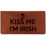 Kiss Me I'm Irish Leatherette Checkbook Holder - Single Sided (Personalized)