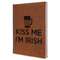 Kiss Me I'm Irish Leather Sketchbook - Large - Double Sided - Angled View