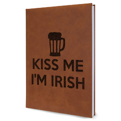 Kiss Me I'm Irish Leather Sketchbook - Large - Single Sided