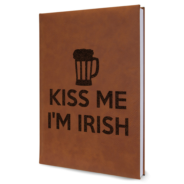 Custom Kiss Me I'm Irish Leather Sketchbook - Large - Single Sided